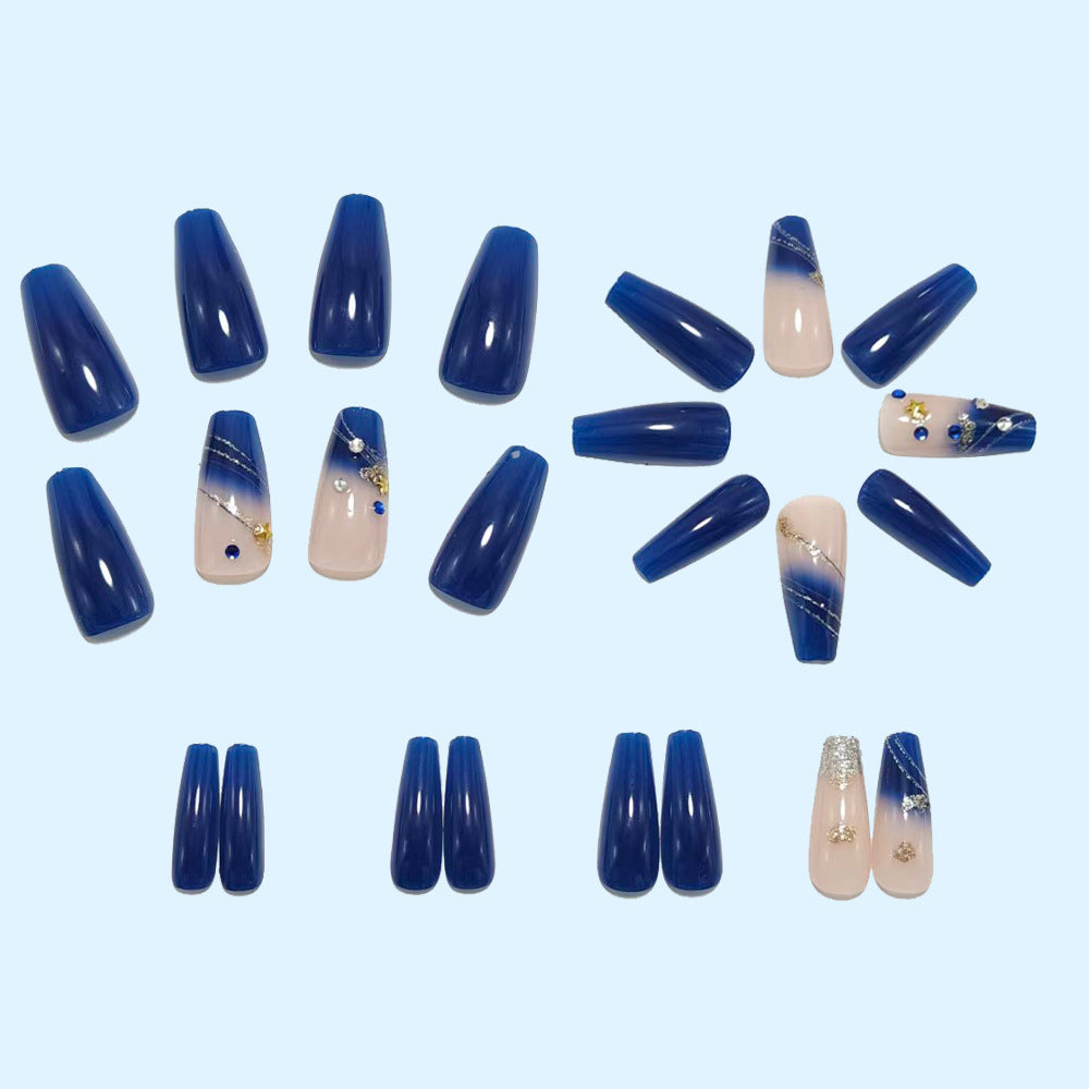 Artificial nails in luxurious ombre design with glitter accents Acalora