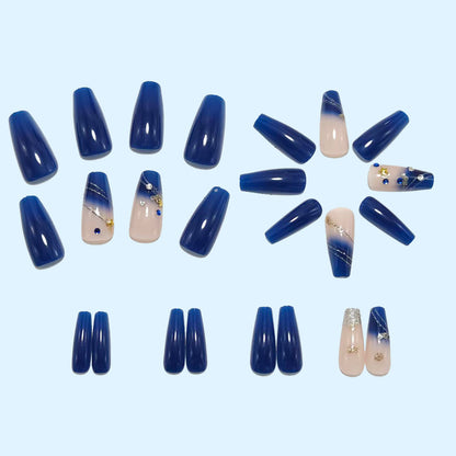 Artificial nails in luxurious ombre design with glitter accents Acalora