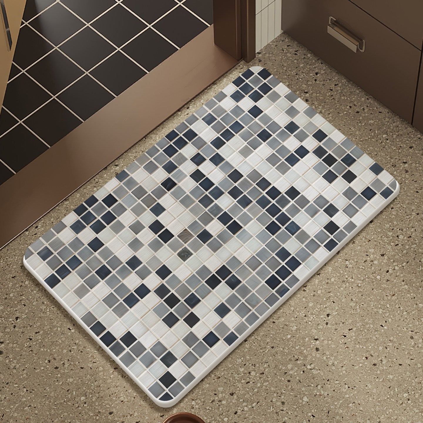 Mosaic Design Bath Mat