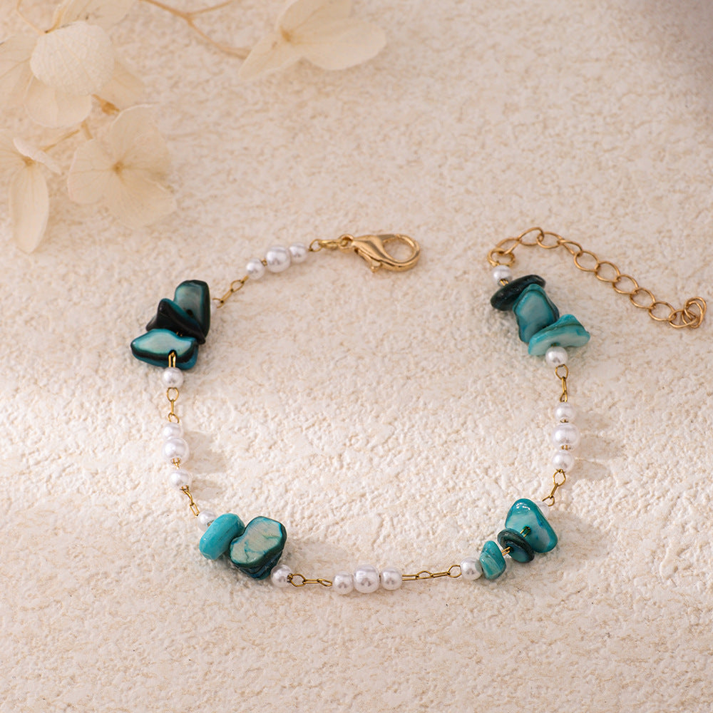 Chic Pearl and Gemstone Bracelet Acalora
