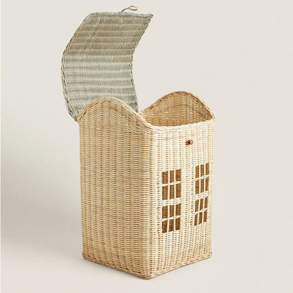 Decorative Woven House-Shaped Storage Basket Acalora