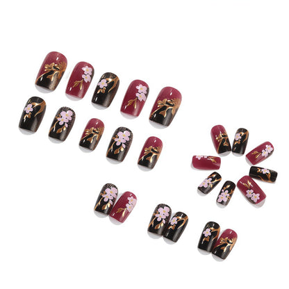 Artificial nails with elegant floral accents Acalora