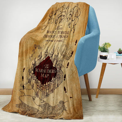 Marauder's Map Themed Fleece Blanket