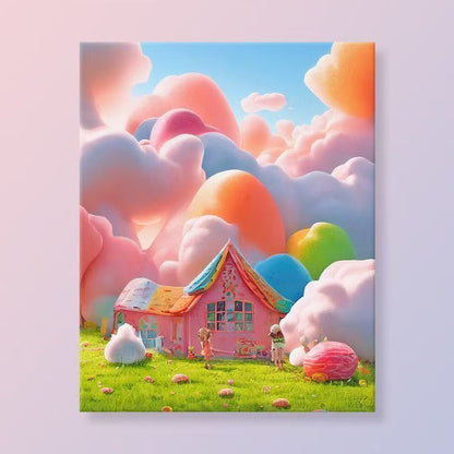 Whimsical Fantasy Landscape Canvas Art