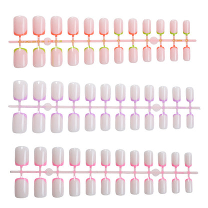 Vibrant Neon French Tip Press-On Nails Acalora