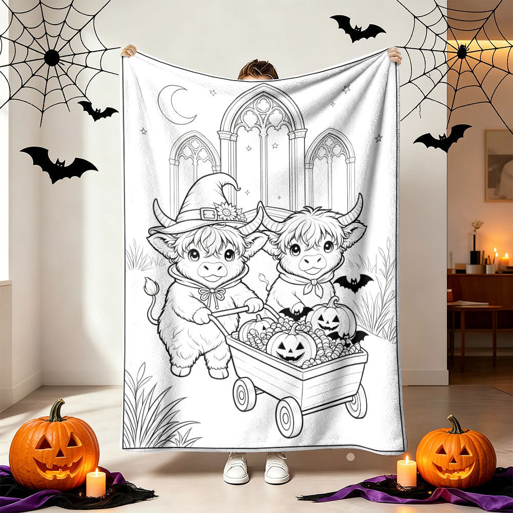 Unisex Cozy Halloween-Themed Throw Blanket
