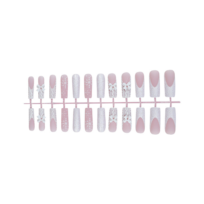 Decorative Press-On Nail Set with Elegant Designs Acalora
