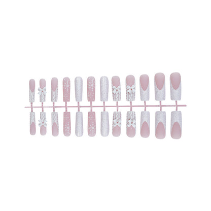 Decorative Press-On Nail Set with Elegant Designs Acalora