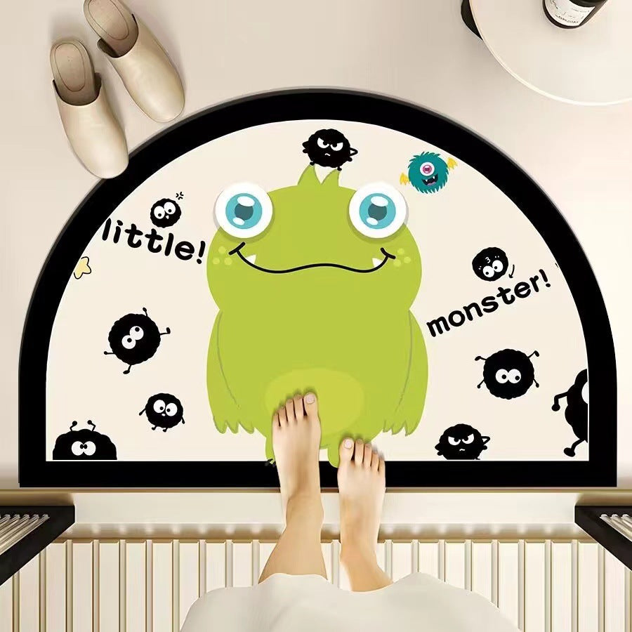Playful Monster-Themed Bath Mat