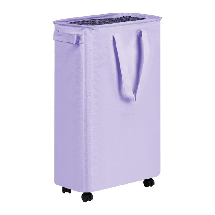 Foldable laundry basket with wheels and practical lid Acalora