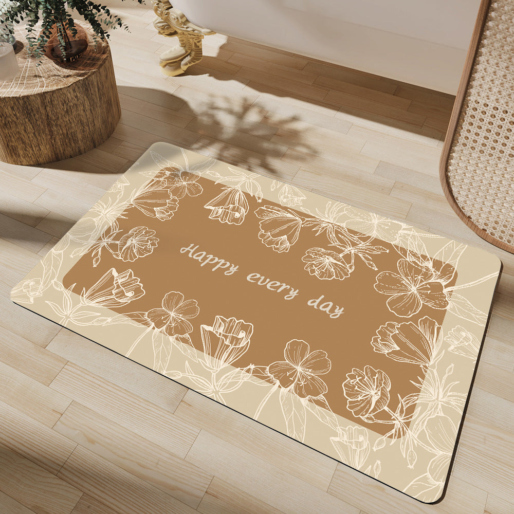 Floral Print Bath Mat Acalora