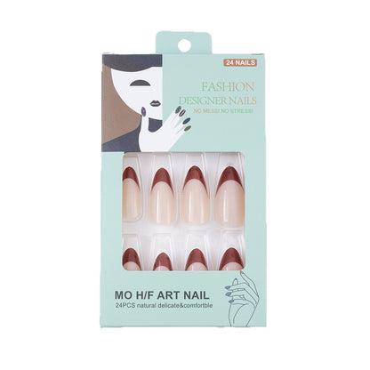 Artificial nails with elegant French tips design Acalora