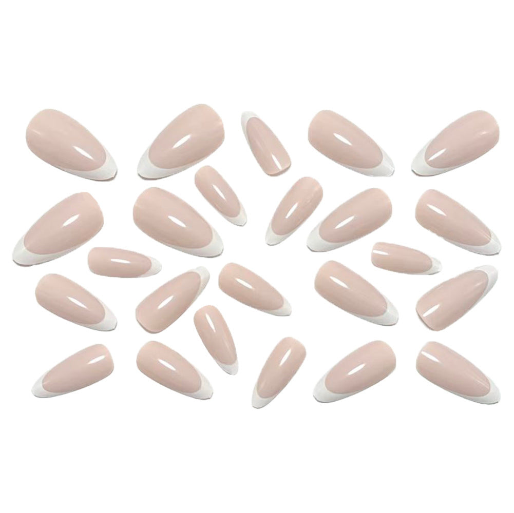 Artificial nails in elegant French tip style Acalora