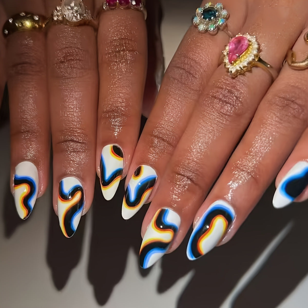 Abstract Artistic Nail Design Acalora