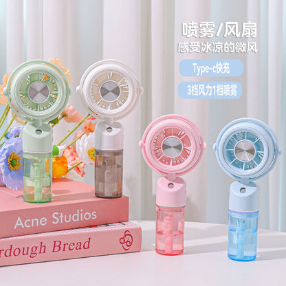 Women's portable mini-fan with integrated mist function Karnz