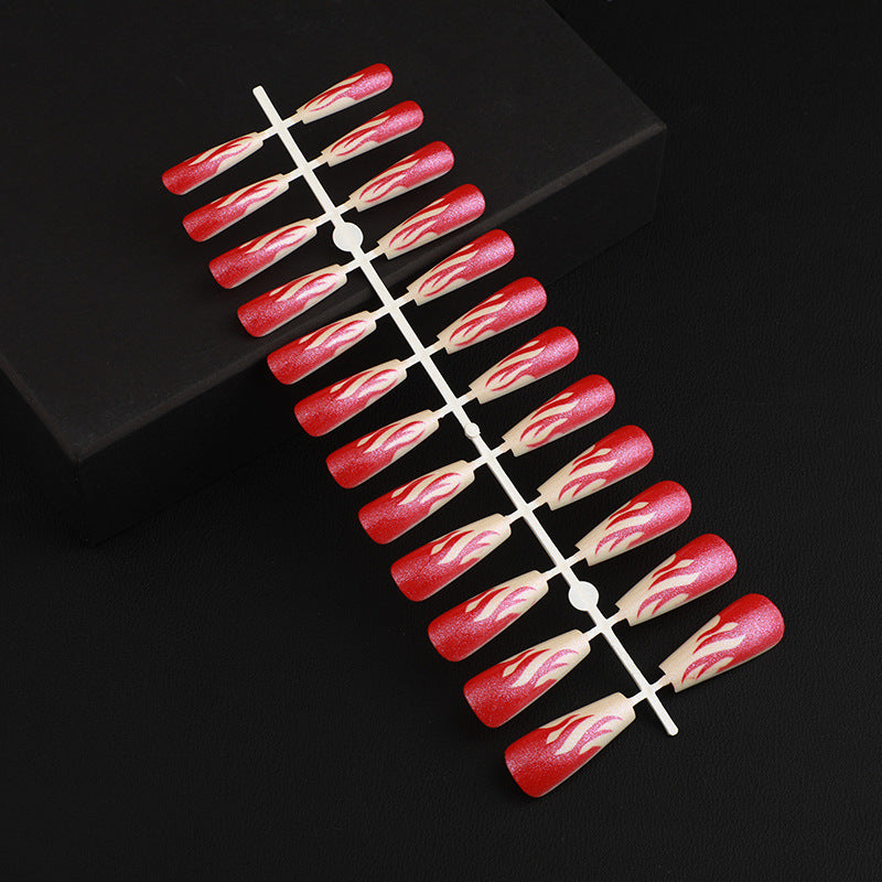 Stylish rose pattern artificial nails Acalora