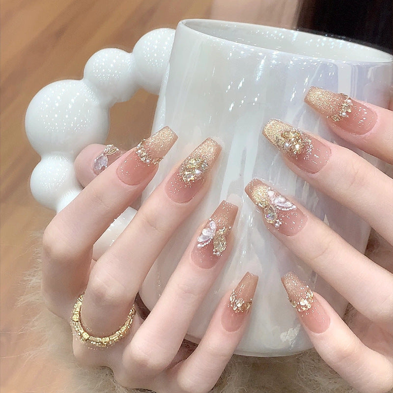 Luxury glitter design artificial nails Acalora