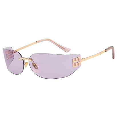 Women's futuristic designer sunglasses with unusual frame and UV protection Bowlift