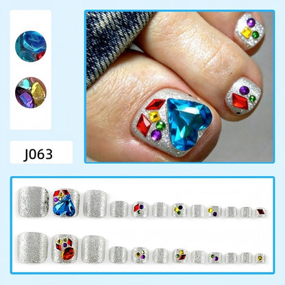 Artificial nails with sparkling rhinestone applications Acalora