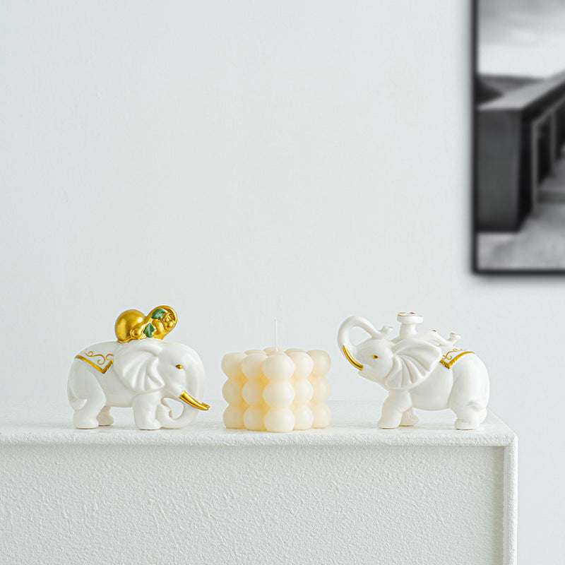 Elegant elephant figurine made of high-quality ceramic Acalora