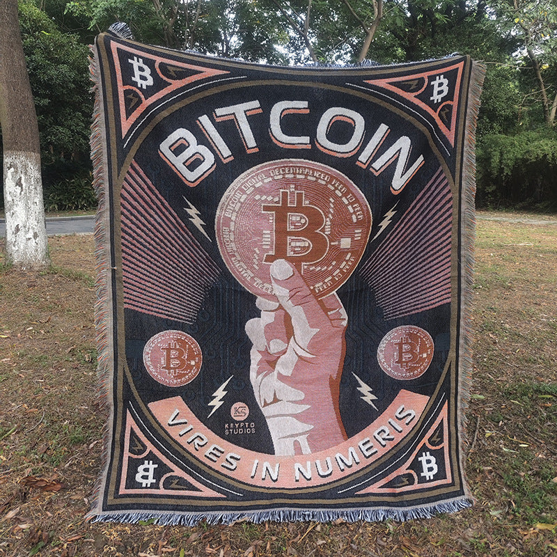 Bitcoin-Themed Tapestry Blanket