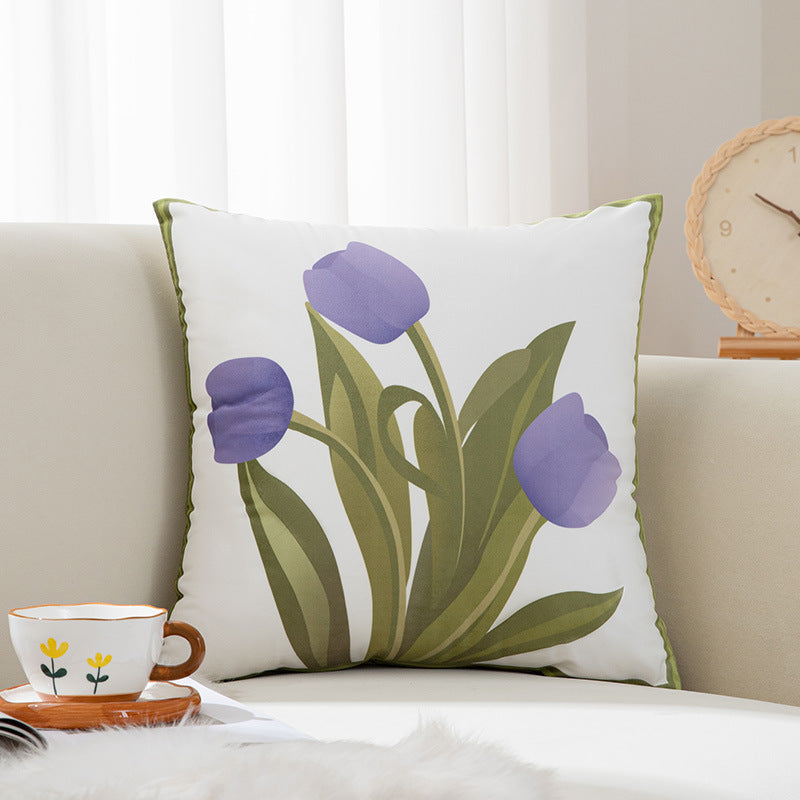 Decorative Floral Print Throw Pillow