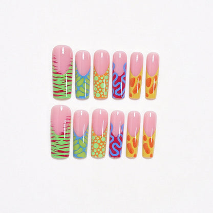 Vibrant Abstract Nail Art Tips Acalora