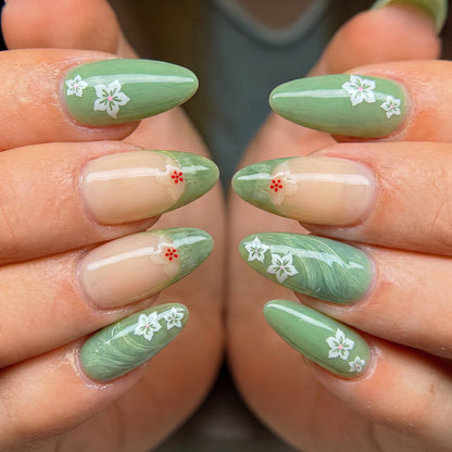 Artificial Nails Set with Filigree Flower Patterns Acalora