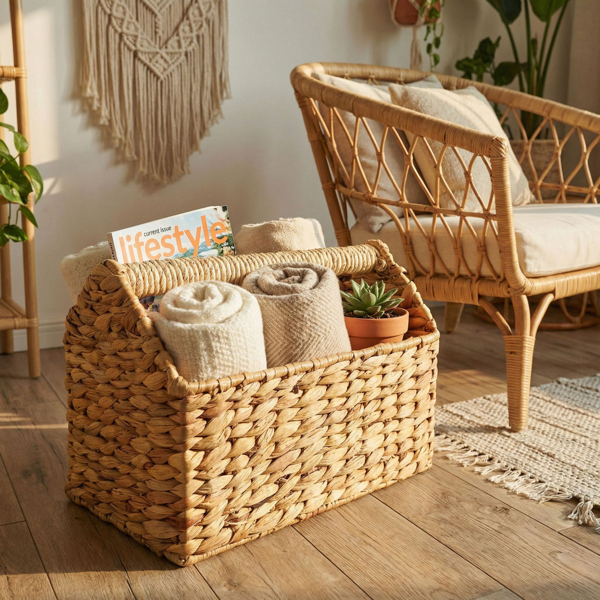 Handcrafted Storage Basket Made of Natural Materials Acalora