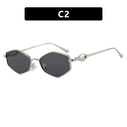 Women's geometric sunglasses with protective UV filter and high-end metal frame Karnz