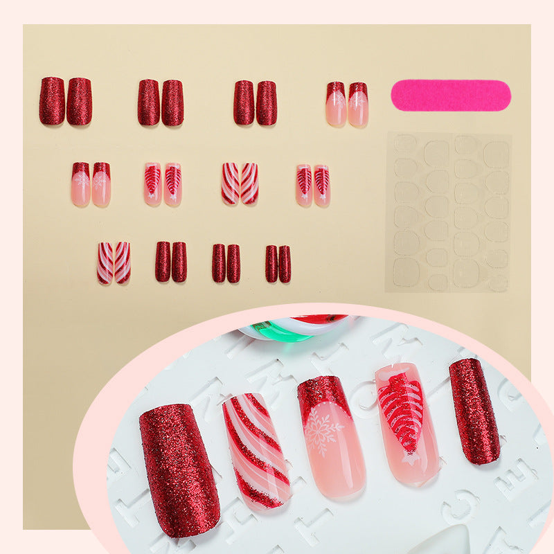Festive Glittery Press-On Nail Set Acalora