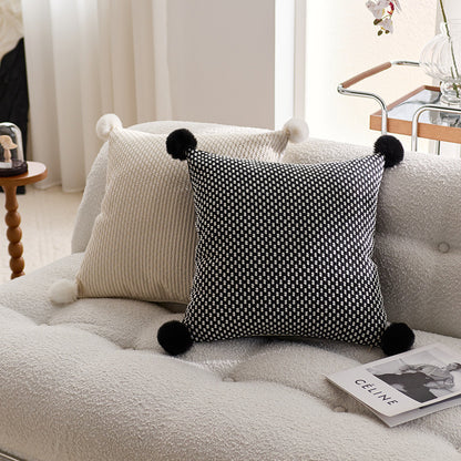 Decorative Pom-Pom Throw Pillow