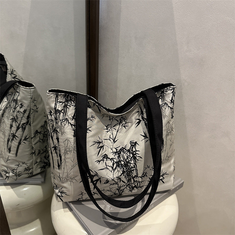 Stylish Bamboo Print Tote Bag Acalora