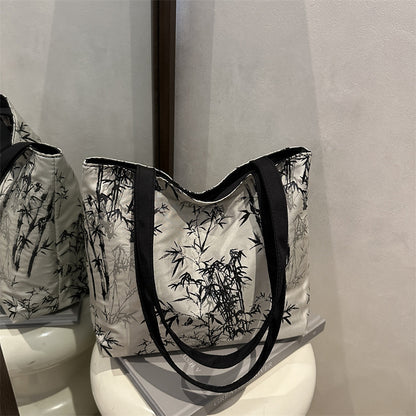 Stylish Bamboo Print Tote Bag Acalora