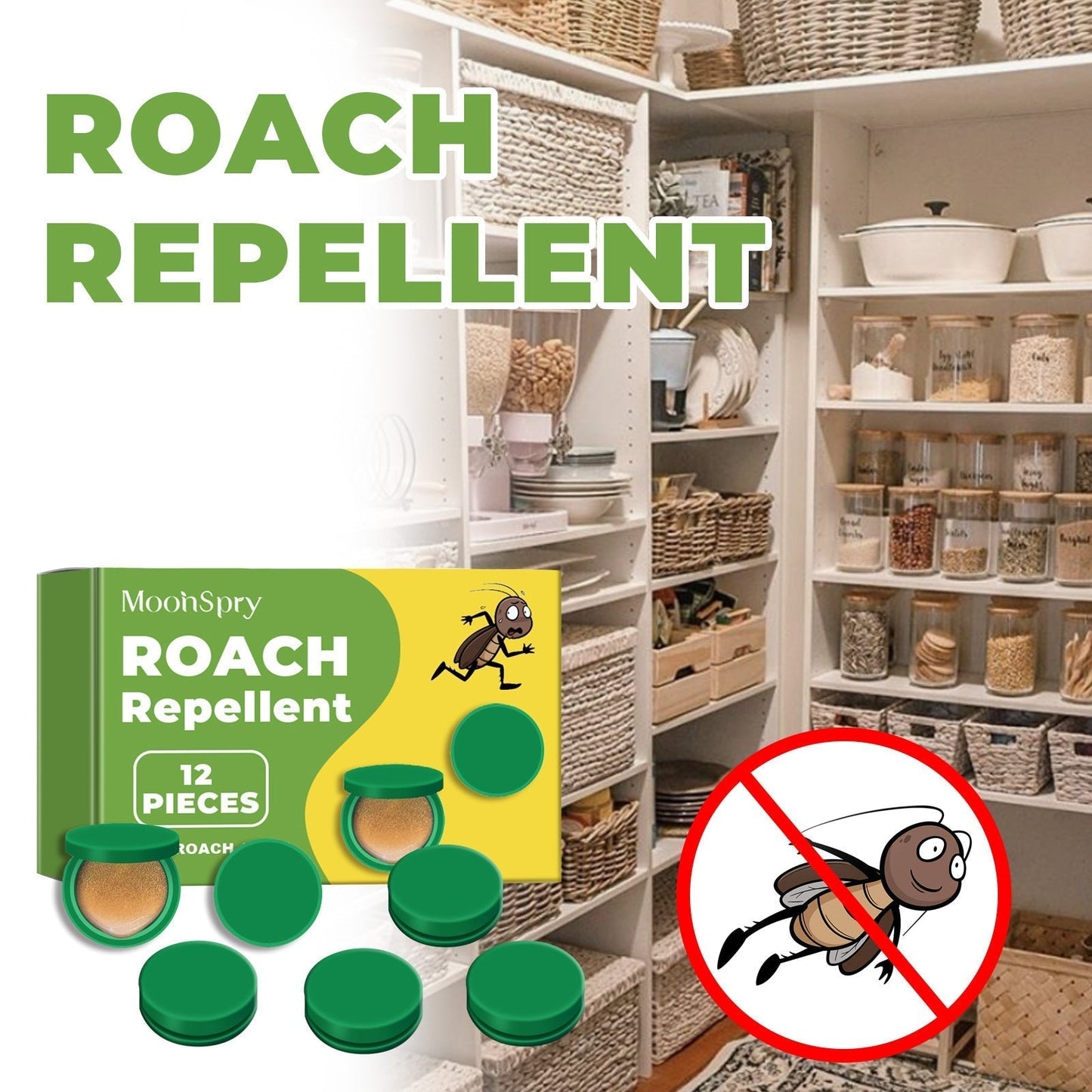 Roach Bait Discs, 24-Pack with Enclosed Housing for Indoor Placement