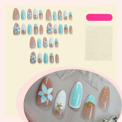 Floral-Embellished Press-On Nail Set Acalora