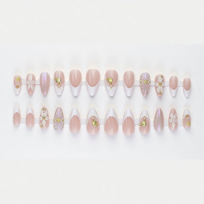 Glamorous Floral Stiletto Press-On Nail Set Acalora