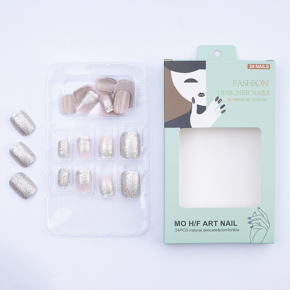 Elegant glitter pattern artificial nails Acalora