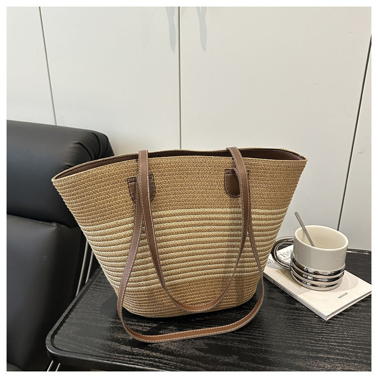 Stylish Straw Beach Tote Bag Acalora