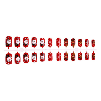 Festive Holiday Themed Press-On Nail Art Set Acalora