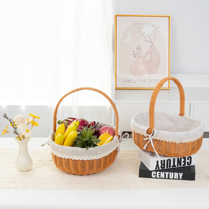 Decorative Round Woven Basket Acalora