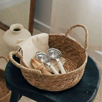 Handwoven storage basket with handles Acalora