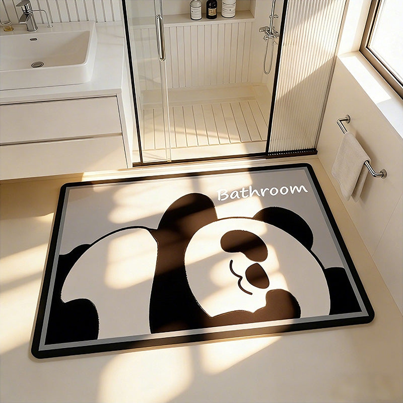 Cute Cartoon Bear-Themed Bath Mat Acalora
