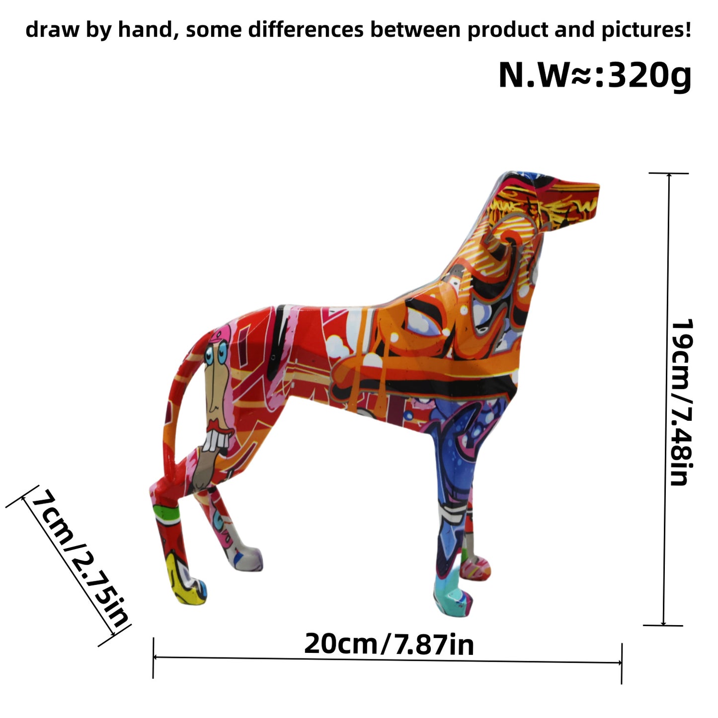 Colorful decorative figure of a dog in modern design Acalora