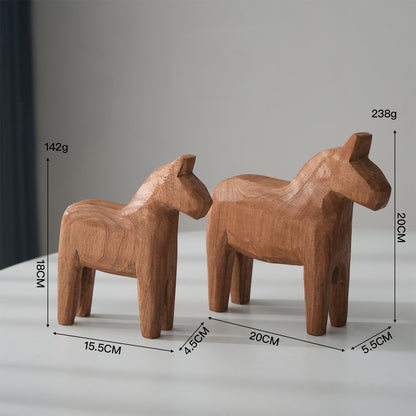 Hand-carved Horse Figure Set
