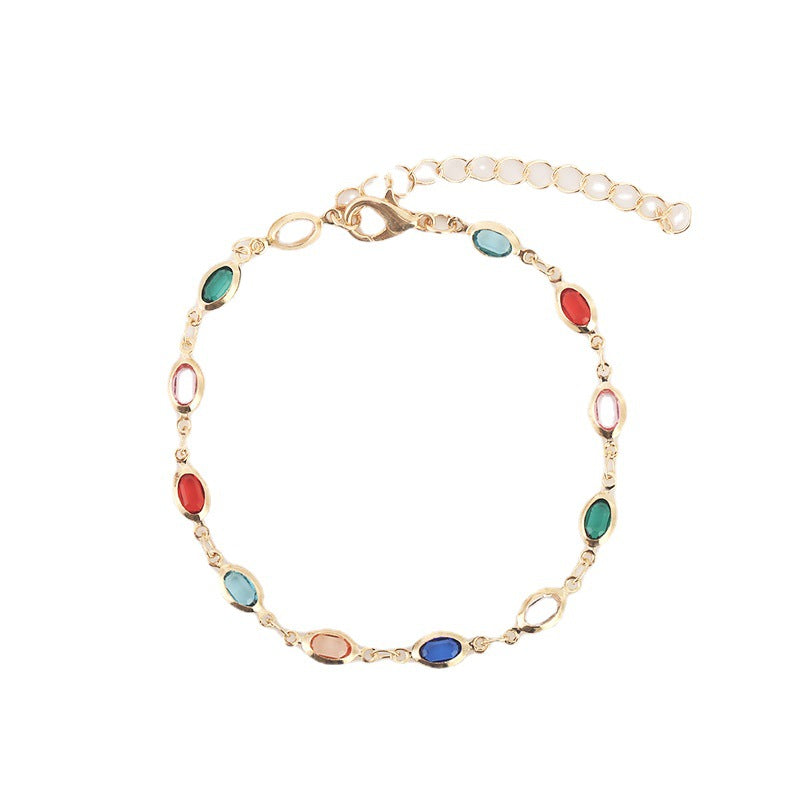 Colorful Gemstone Adjustable Bracelet Acalora
