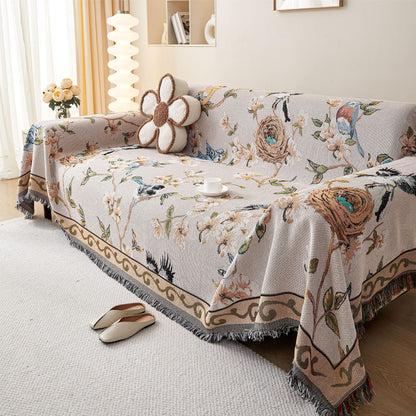 Artistic Floral Pattern Sofa Throw