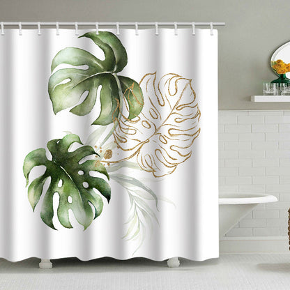 Botanical Leaf Pattern Shower Curtain