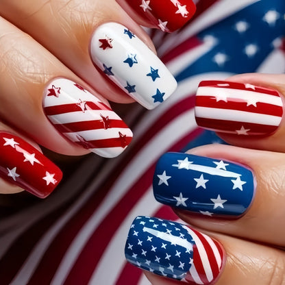 Artificial nails with national design Acalora