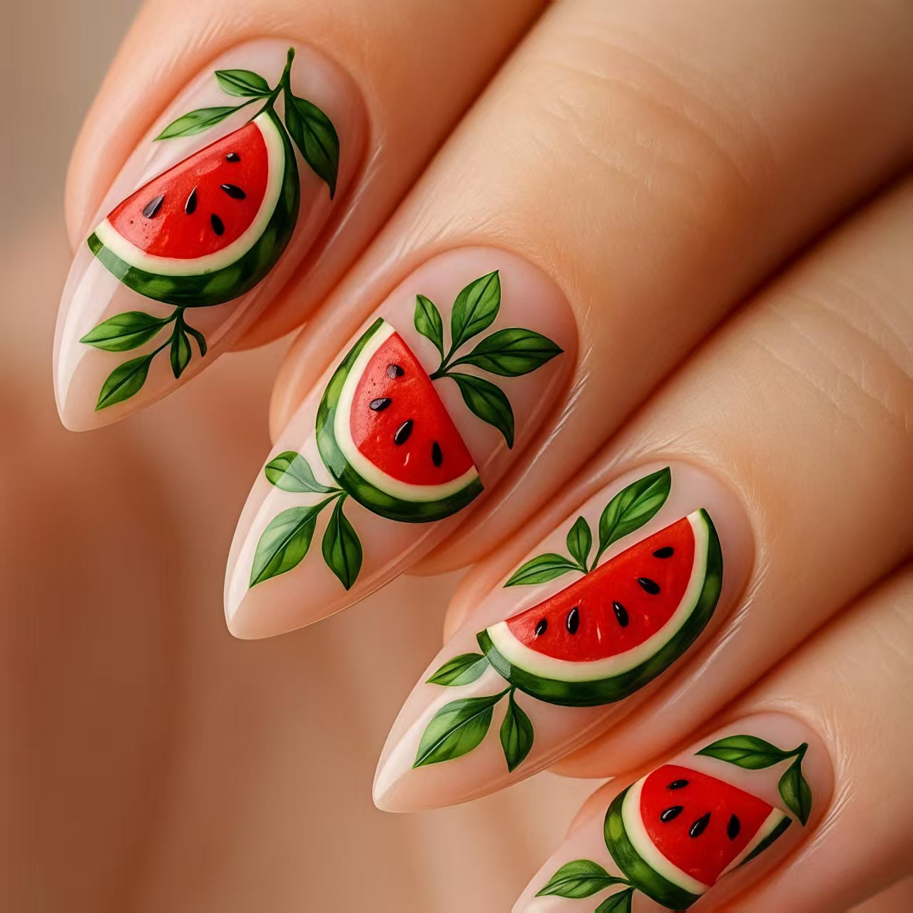 Artistic Watermelon Nail Art Acalora